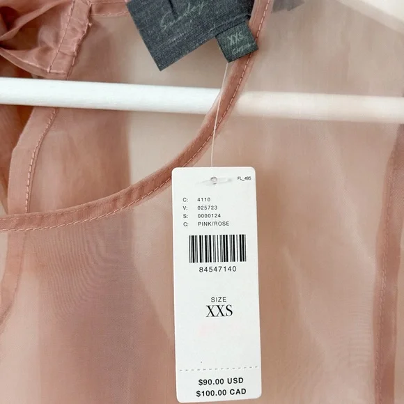 Anthropologie-SUNDAY IN BROOKLYN SHEER PEPLUM BABYDOLL TOP - NWT - Picture 3 of 3